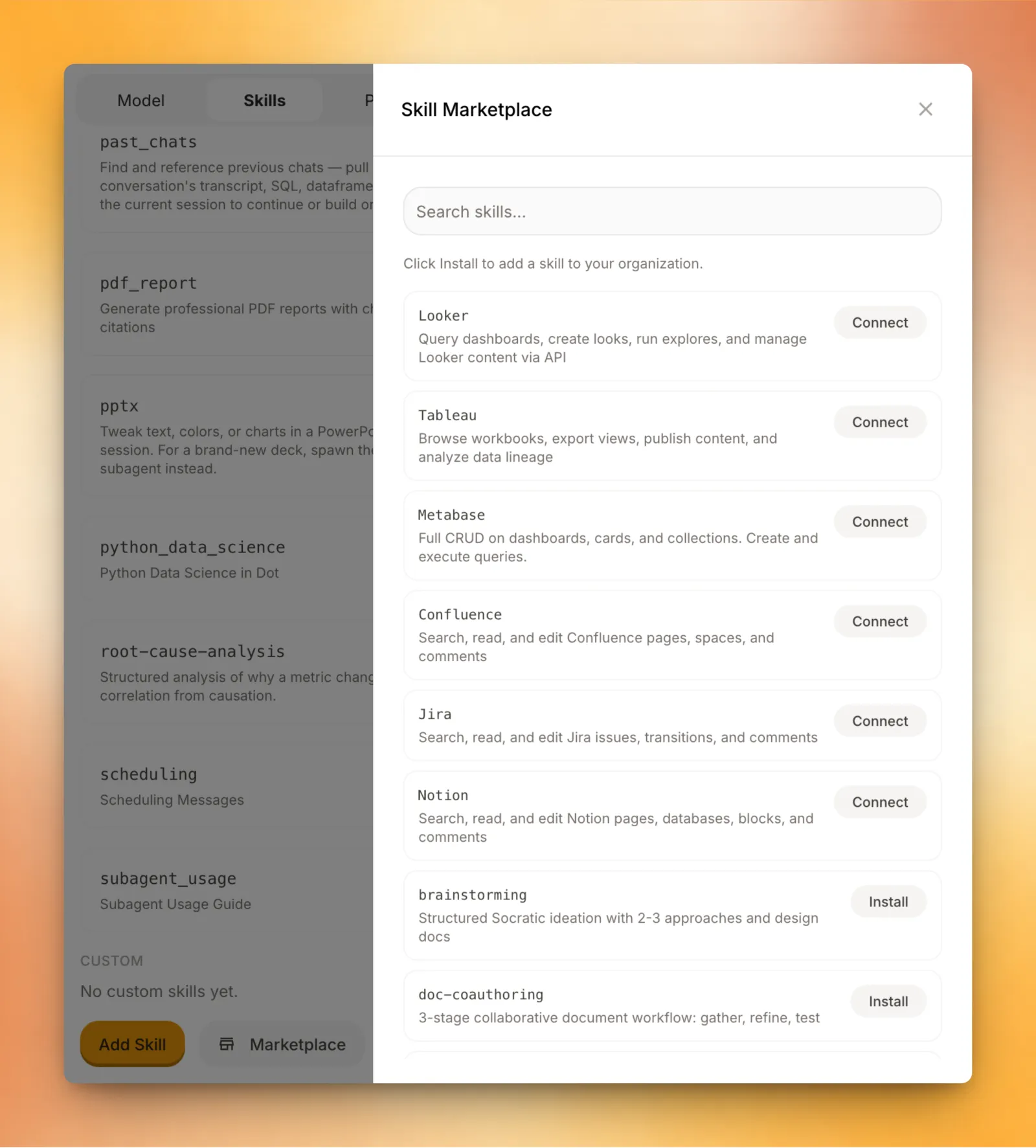 The Dot skill marketplace