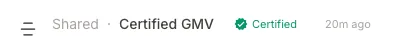 Certified badge next to a published dashboard's title