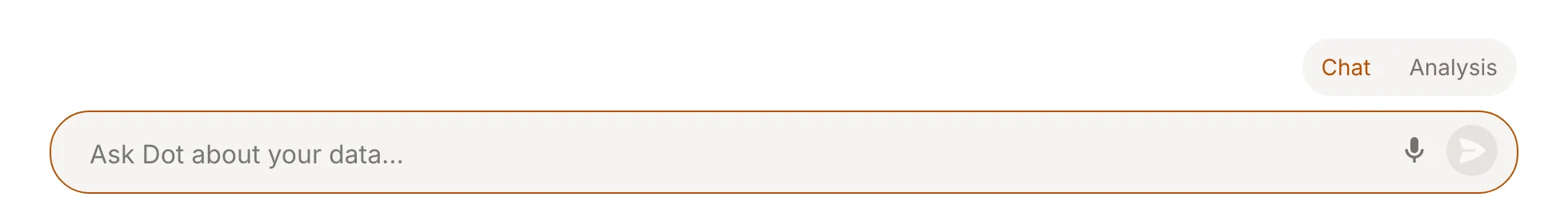 Dot chat input with microphone button for voice interaction